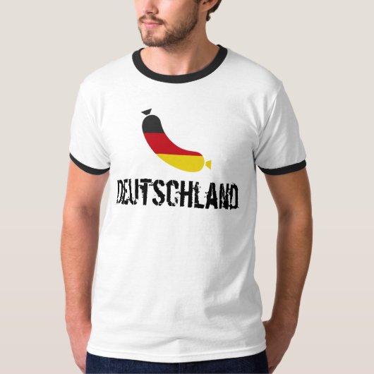 Duitse vlag in een worst, de deutsche wurst t-shirt (Voorkant)