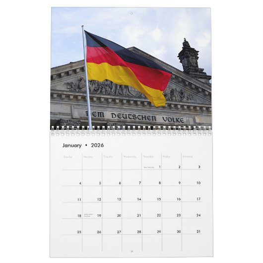 Duitse vlag kalender (Jan 2026)