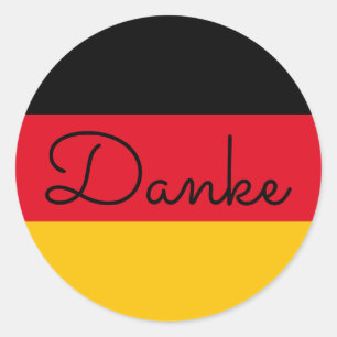 Duitse vlag kleuren Danke Ronde Sticker