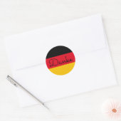 Duitse vlag kleuren Danke Ronde Sticker (Envelop)