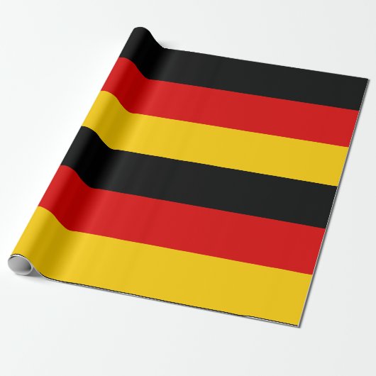 Duitse vlag kleuren zwart rood goud 5" strepen cadeaupapier (Uitgerold)