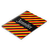 Duitse vlag - Kleurenband patroon + aangepaste naa Notitieboek (Linkerzijde)