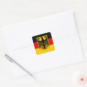 Duitse vlag met Crest Sticker (Square) (Envelop)