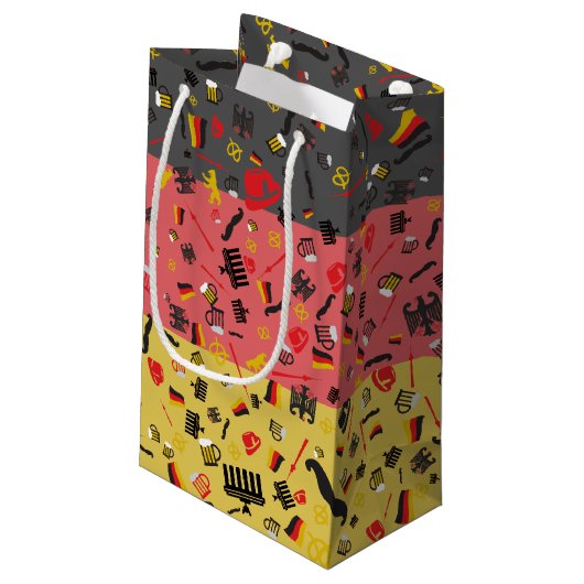 Duitse vlag met cultuurgoederen klein cadeauzakje (Achterkant Gekanteld)