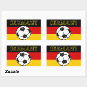 Duitse vlag met Football Rechthoekige Sticker (Vel)