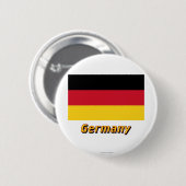 Duitse vlag met naam ronde button 5,7 cm (Voorkant /achterkant)