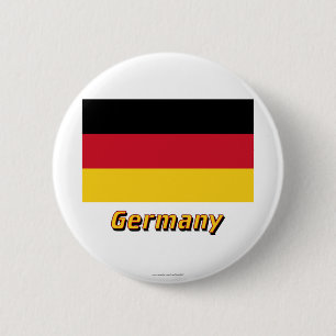Duitse vlag met naam ronde button 5,7 cm