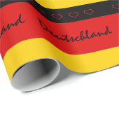 Duitse vlag met rode harten Deutschland/sportfans Cadeaupapier (Rol Hoek)