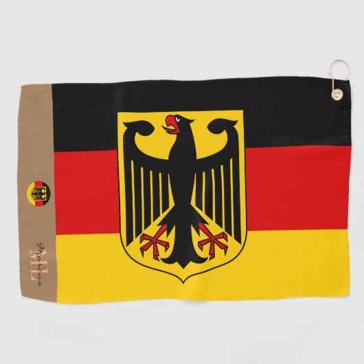 Duitse vlag, monogrammed Golf Deutschland Golfhanddoek (Horizontaal)