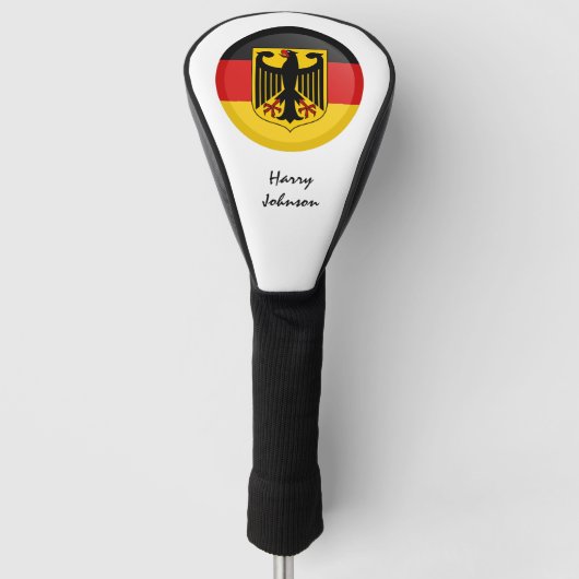 Duitse Vlag & Monogrammed Golfclubs Hoesjes Golfheadcover (Voorkant)