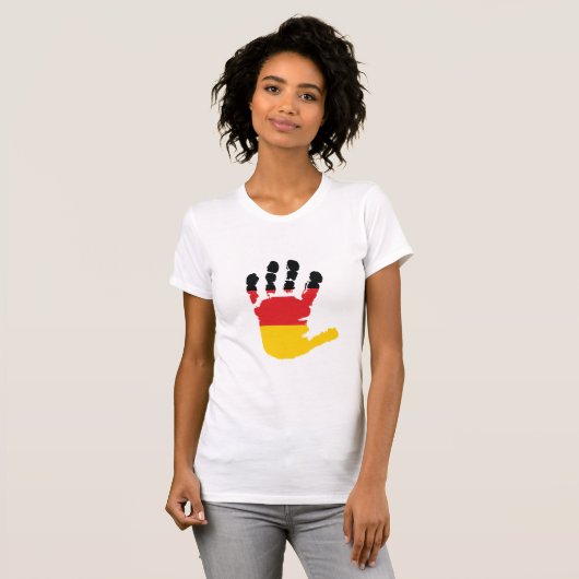 Duitse vlag op een handarbeider t-shirt (Voorkant volledig)