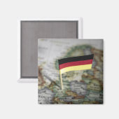 Duitse vlag op kaart magneet (Voorkant / Achterkant)