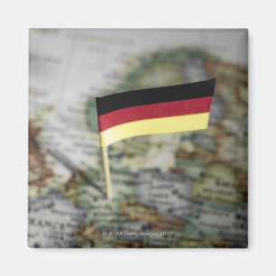 Duitse vlag op kaart magneet