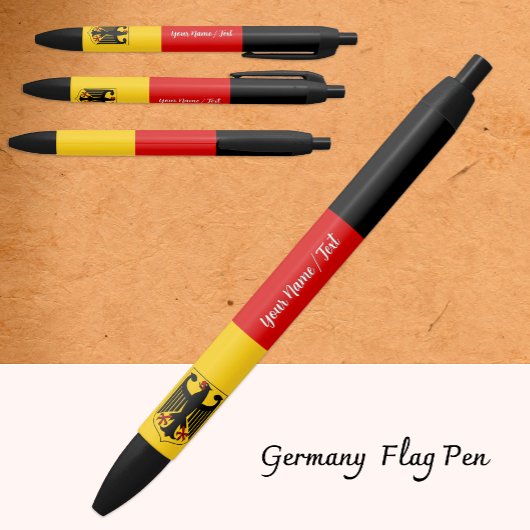 Duitse vlag Pen, Duitsland / Gepersonaliseerd Zwarte Inkt Pen