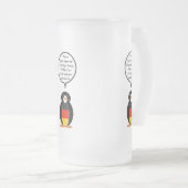 Duitse vlag pratende mevrouw Penguin gepersonalise Matglas Bierpul (Voorkant rechts)