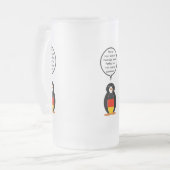 Duitse vlag pratende mevrouw Penguin gepersonalise Matglas Bierpul (Voorkant links)