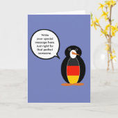 Duitse Vlag Pratende Mevrouw Pinguïn Kaart (Gele Bloem)