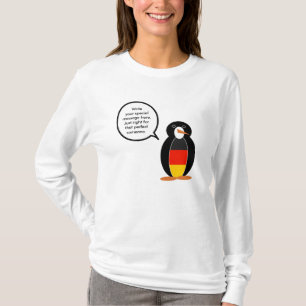 Duitse Vlag Pratende Ms Pinguïn Lange Mouwen Dames T-shirt