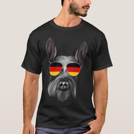 Duitse vlag reus Schnauzer hond Duitsland zak T-shirt (Voorkant)