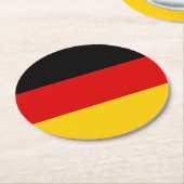 Duitse vlag ronde kartonnen onderzetter (Gebogen)