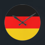 Duitse vlag ronde klok<br><div class="desc">Germany Flag Clock</div>