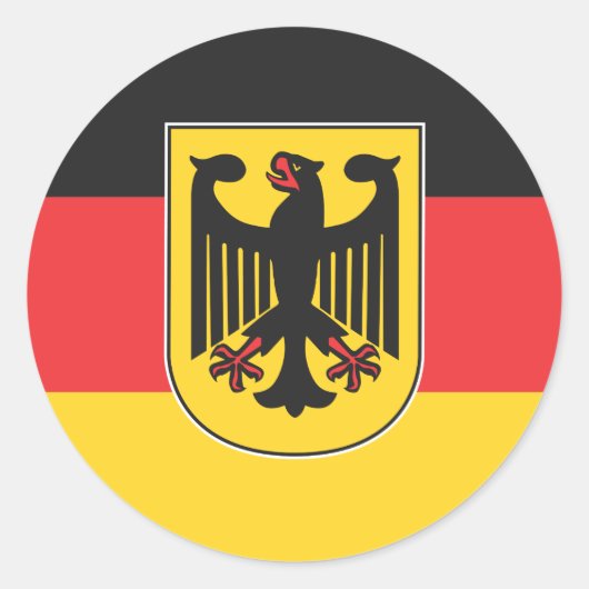 Duitse vlag ronde sticker (Voorkant)