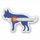 Duitse vlag Shepherd Silhouette Colorado Sticker (Voorkant)