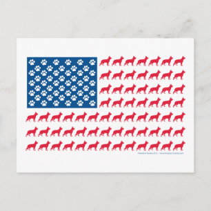 Duitse vlag Shhepherd Patriotic USA Briefkaart