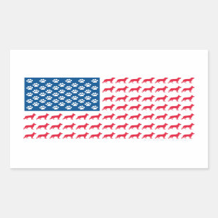 Duitse vlag Shhepherd Patriotic USA Rechthoekige Sticker