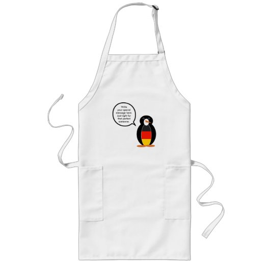 Duitse vlag sprekend de heer Penguin Lang Schort (Voorkant)