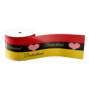 Duitse Vlag Tricolor Lint, Harten, Liefde Duitslan Grosgrain Lint