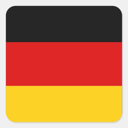 Duitse vlag vierkante sticker (Voorkant)