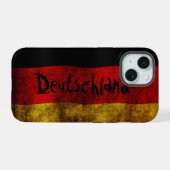 Duitse Vlag - Vintage iPhone 15 Case (Achterkant horizontaal)