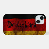 Duitse Vlag - Vintage iPhone 15 Case (Achterkant horizontaal)
