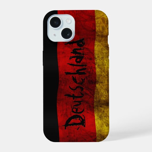 Duitse Vlag - Vintage iPhone 15 Case (Achterkant)