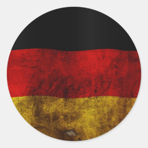 Duitse Vlag - Vintage Ronde Sticker