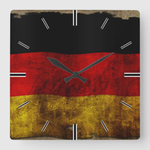 Duitse vlag - vintage... vierkante klok