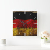 Duitse Vlag - Vintage... Vierkante Klok (Huis)