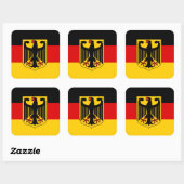 Duitse Vlag & Wapen, Vlag van Duitsland Vierkante Sticker (Vel)