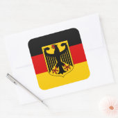 Duitse Vlag & Wapen, Vlag van Duitsland Vierkante Sticker (Envelop)