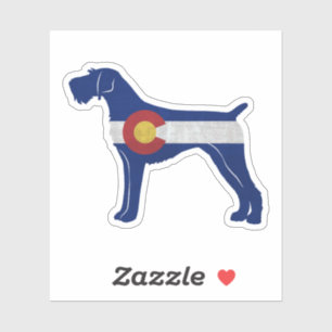 Duitse vlag Wirehaire Pointer Colorado Sticker