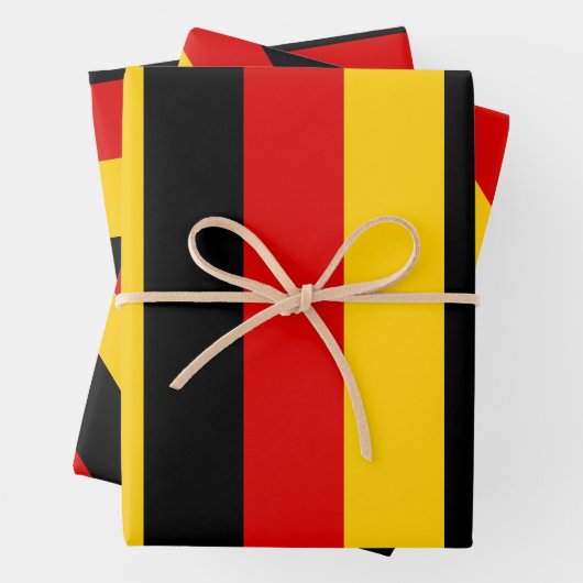 Duitse vlag zwarte rode gouden kleuren inpakpapier vel (In situ)