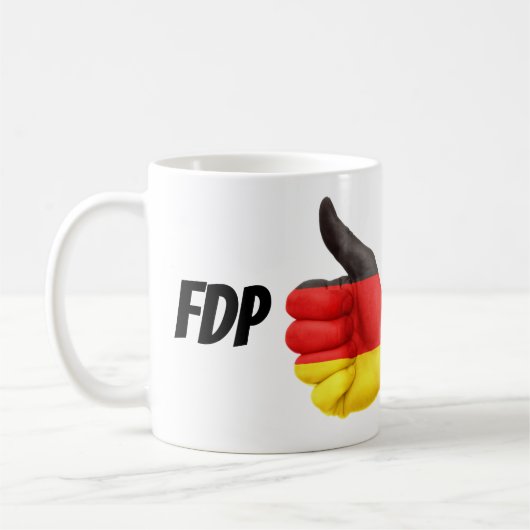 Duitse vlaghand FDP Koffiemok (Links)