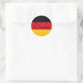 Duitse vlagkleuren Danke Ronde Sticker (Tas)