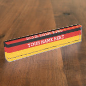 DUITSE VLAGKLEUREN + jouw tekst Naambordje (Zijkant)