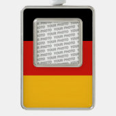 DUITSE VLAGKLEUREN + uw foto Verzilverd Omlijst Ornament (Voorkant)