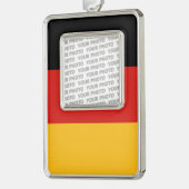 DUITSE VLAGKLEUREN + uw foto Verzilverd Omlijst Ornament (Links)