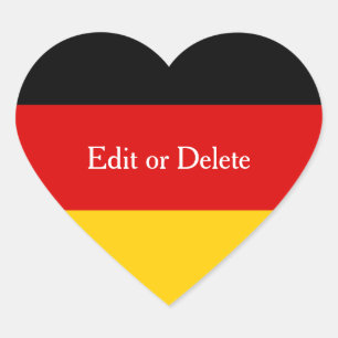 Duitse vlagkleuren zwart rood goud op maat hart sticker