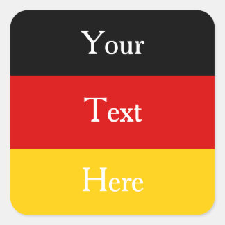 Duitse vlagkleuren zwart rood goud op maat vierkante sticker