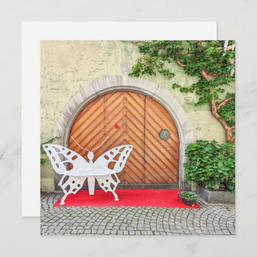 Duitse vlinderdeur feestdagenkaart (Voorkant / Achterkant)